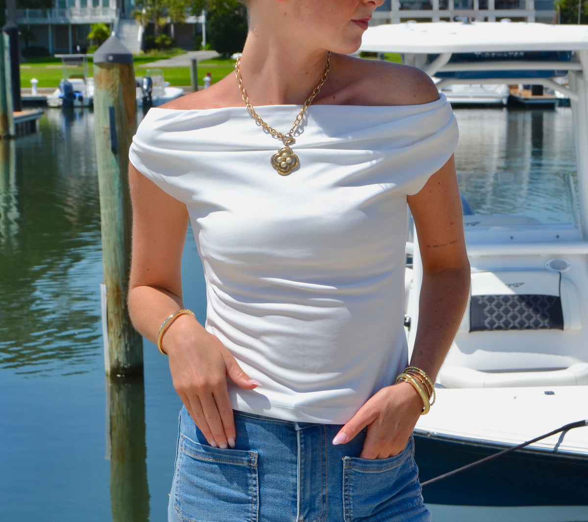 Georgia Off-Shoulder Fitted Top