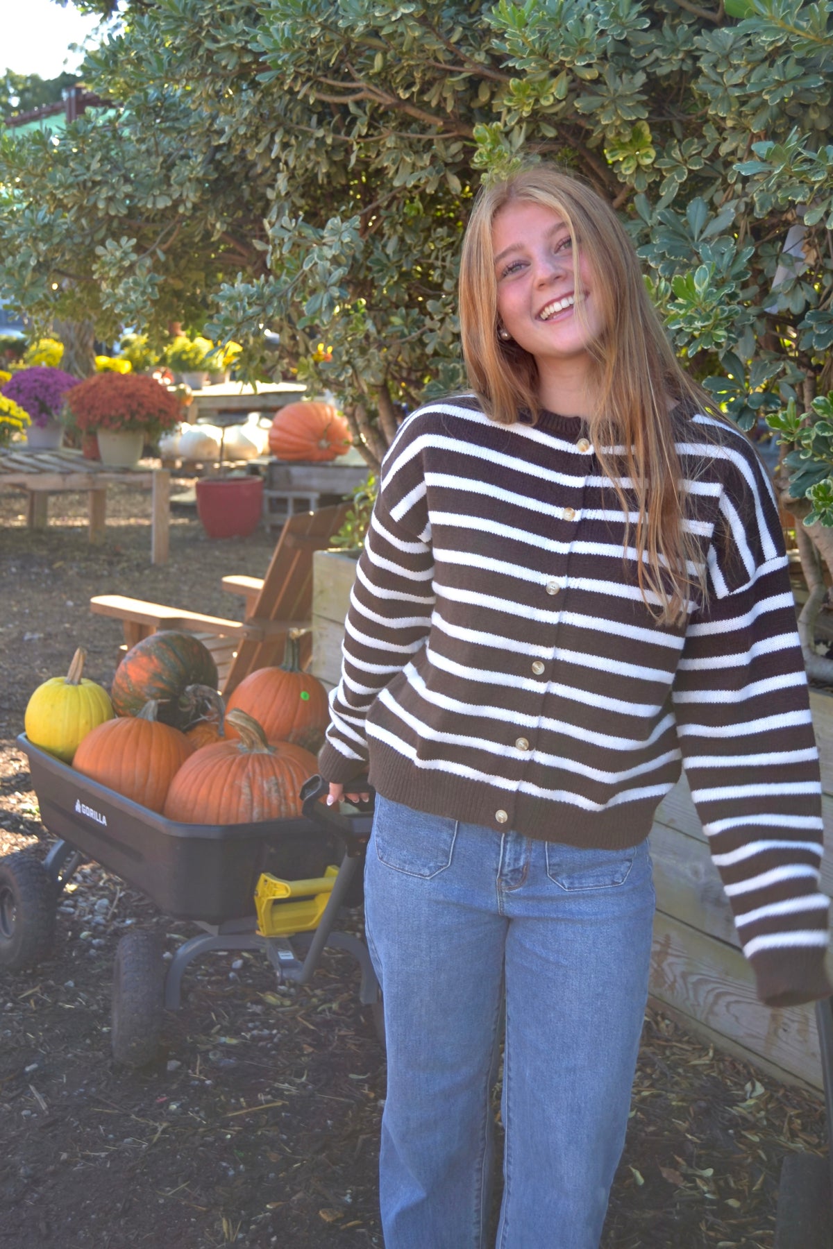 Mocha Morning Striped Cardigan
