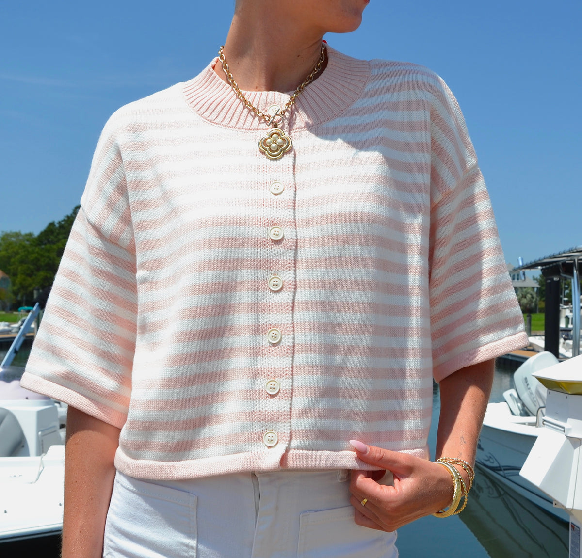 Lillian Striped Knit Top