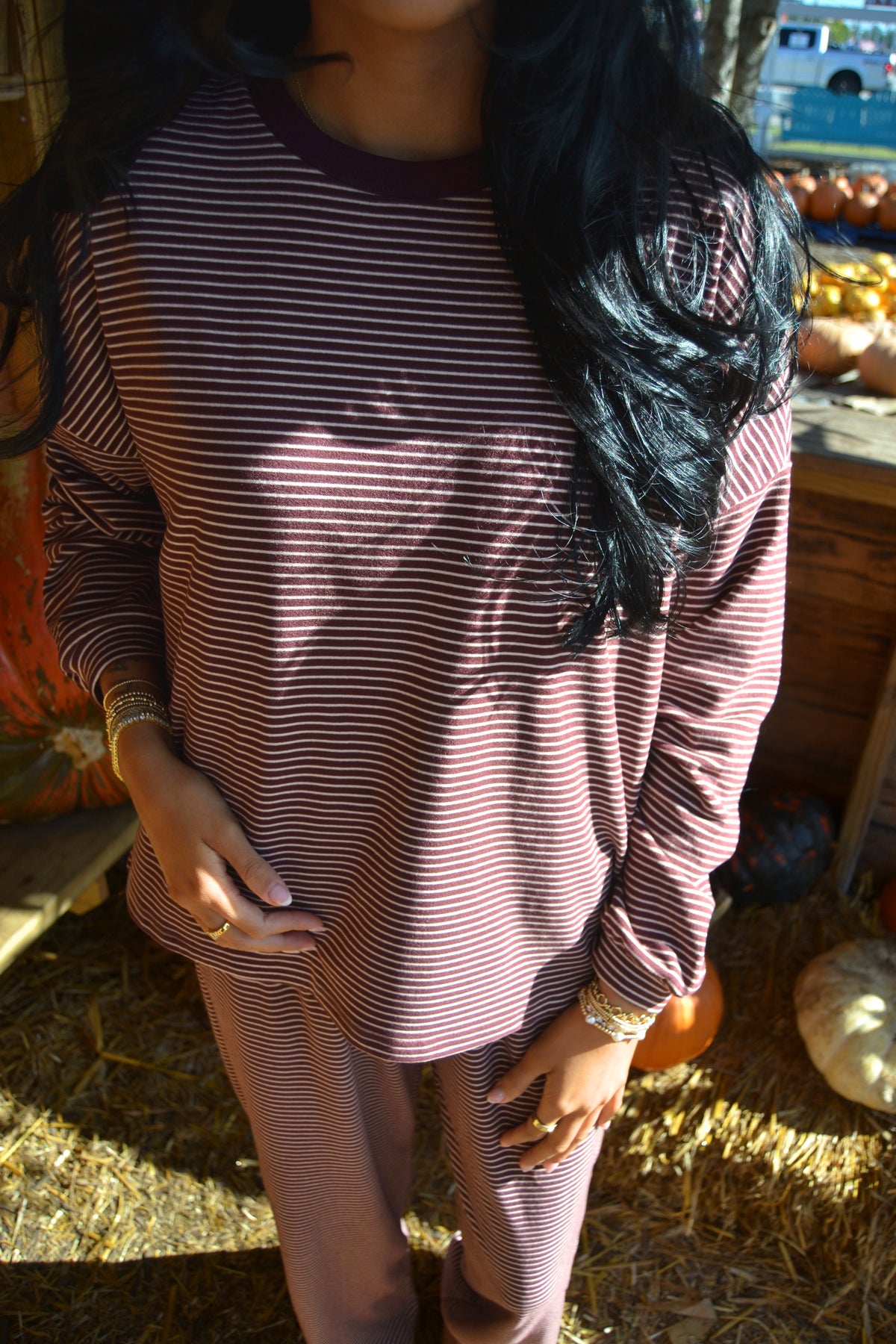 The Coffee Run Striped Set